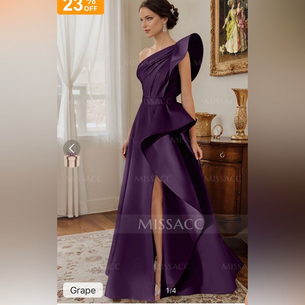 One shoulder formal gown